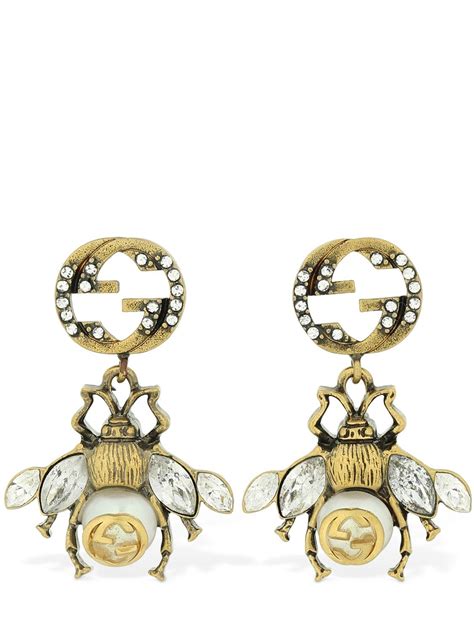 gucci earrings with bee|gucci bumble bee earrings.